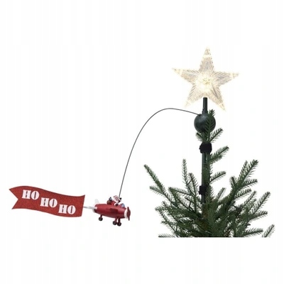 Hviezda vianočného stromčeka s lietajúcim Santom