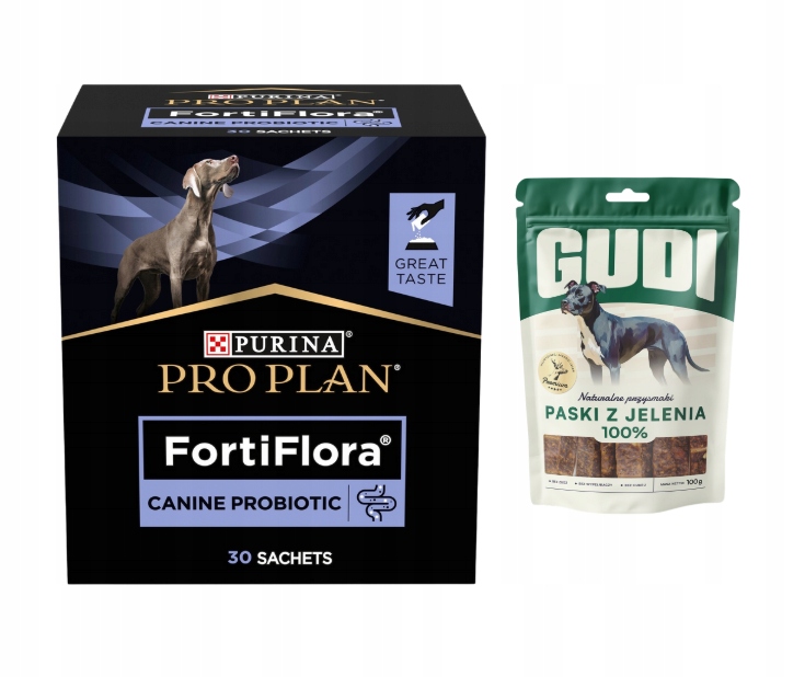Levně Purina Fortiflora pro Psa (30 sáčků x 1 g) Gudi Jelení proužky 100 g