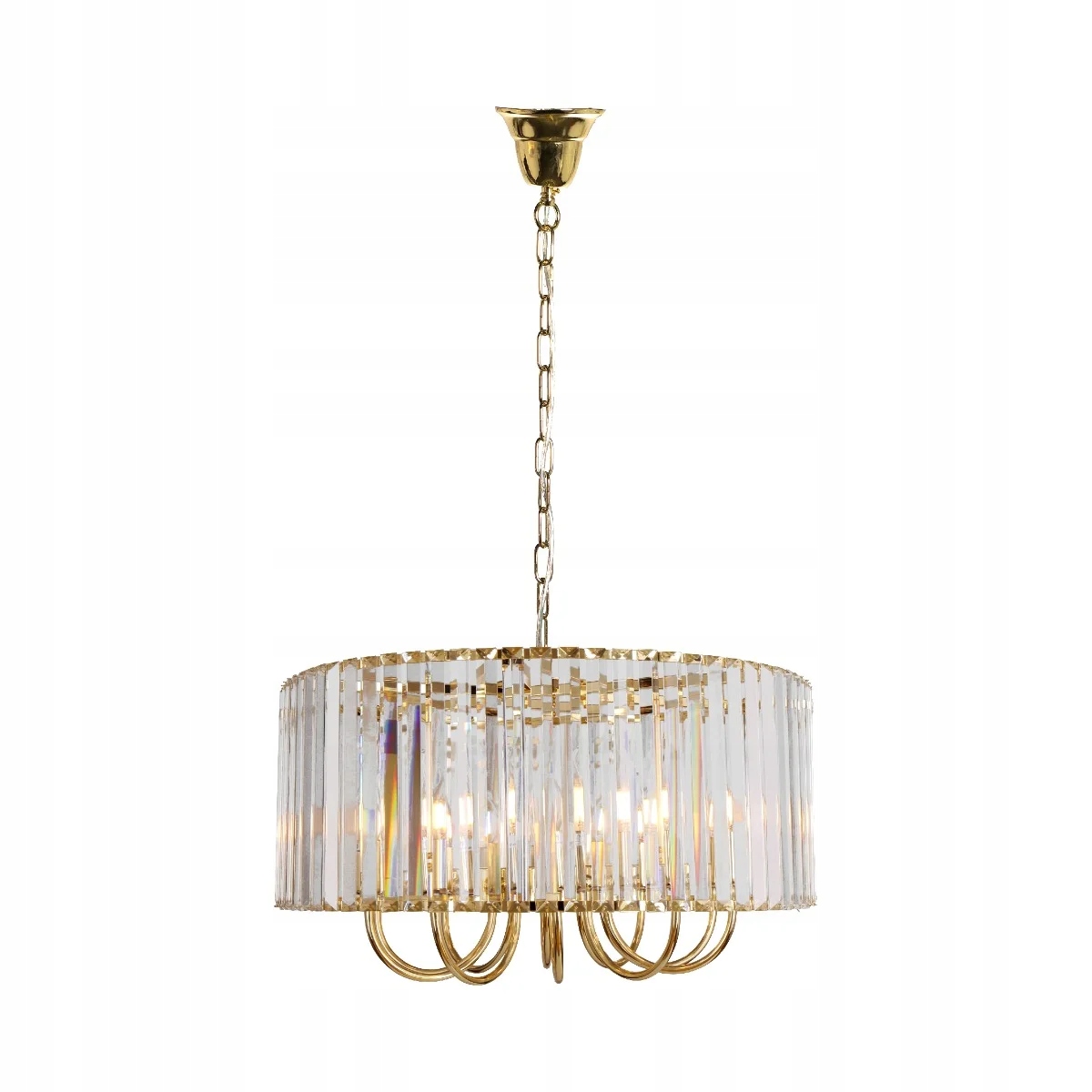 Zuma Line Závesná lampa Paris 6xE14 sklenená, zlatá, Glamour 40 cm