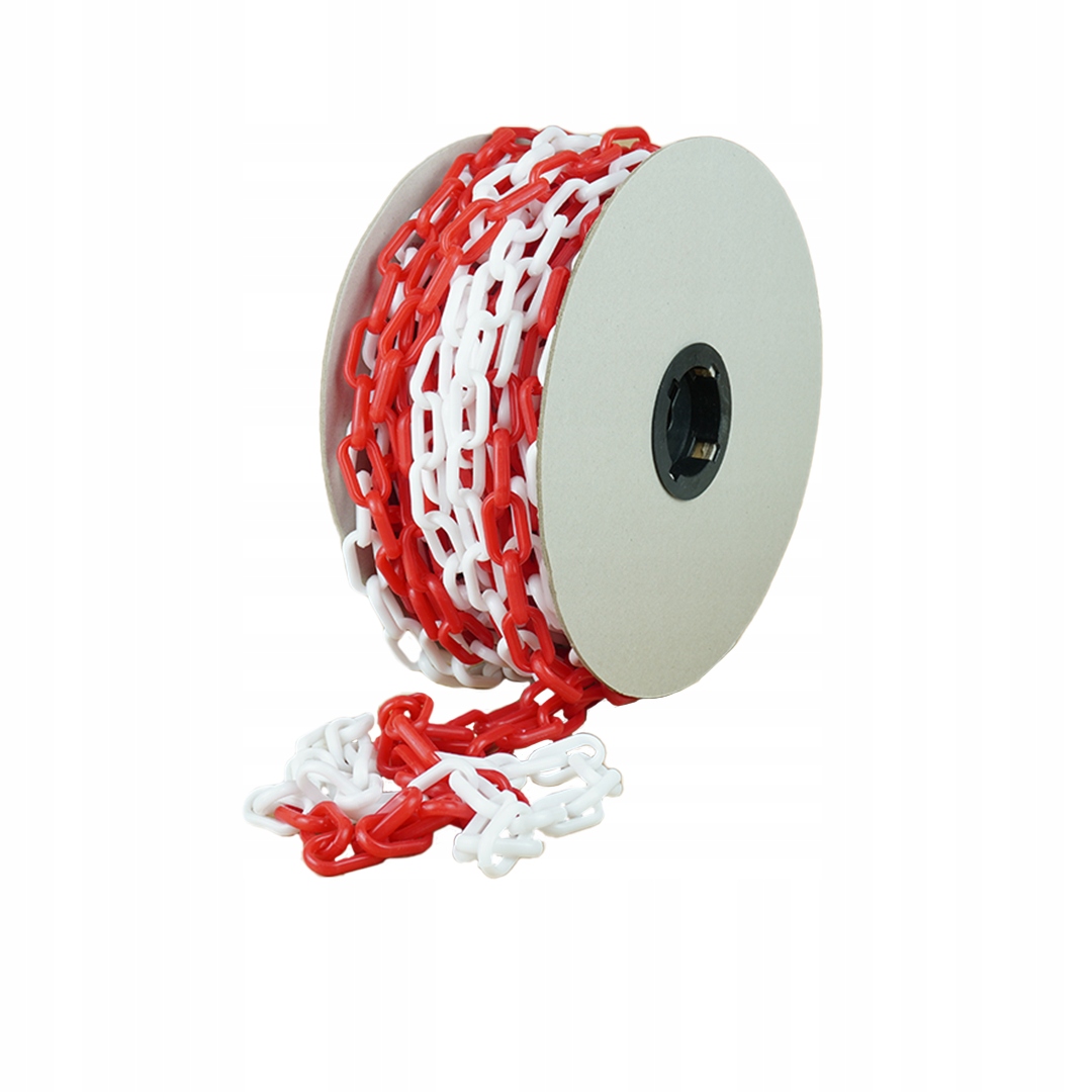

Łańcuch plastikowy biało-czerwony 6mm Rolka 25m