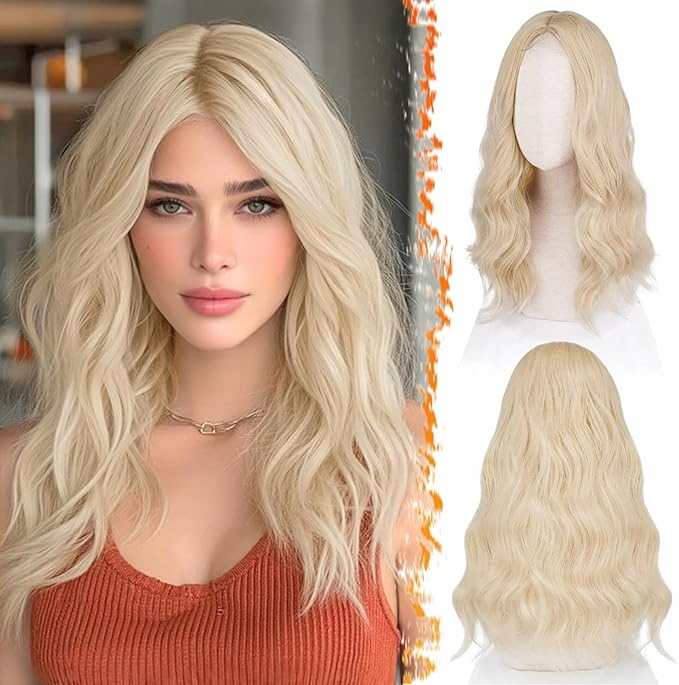Paruka Blond vlnitá 45 cm Dámská Cosplay Halloween