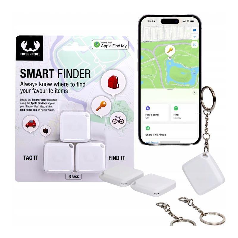 Lokalizator Gps Fresh'n Rebel Smart Finder do Apple 3 sztuki w zestawie Bia