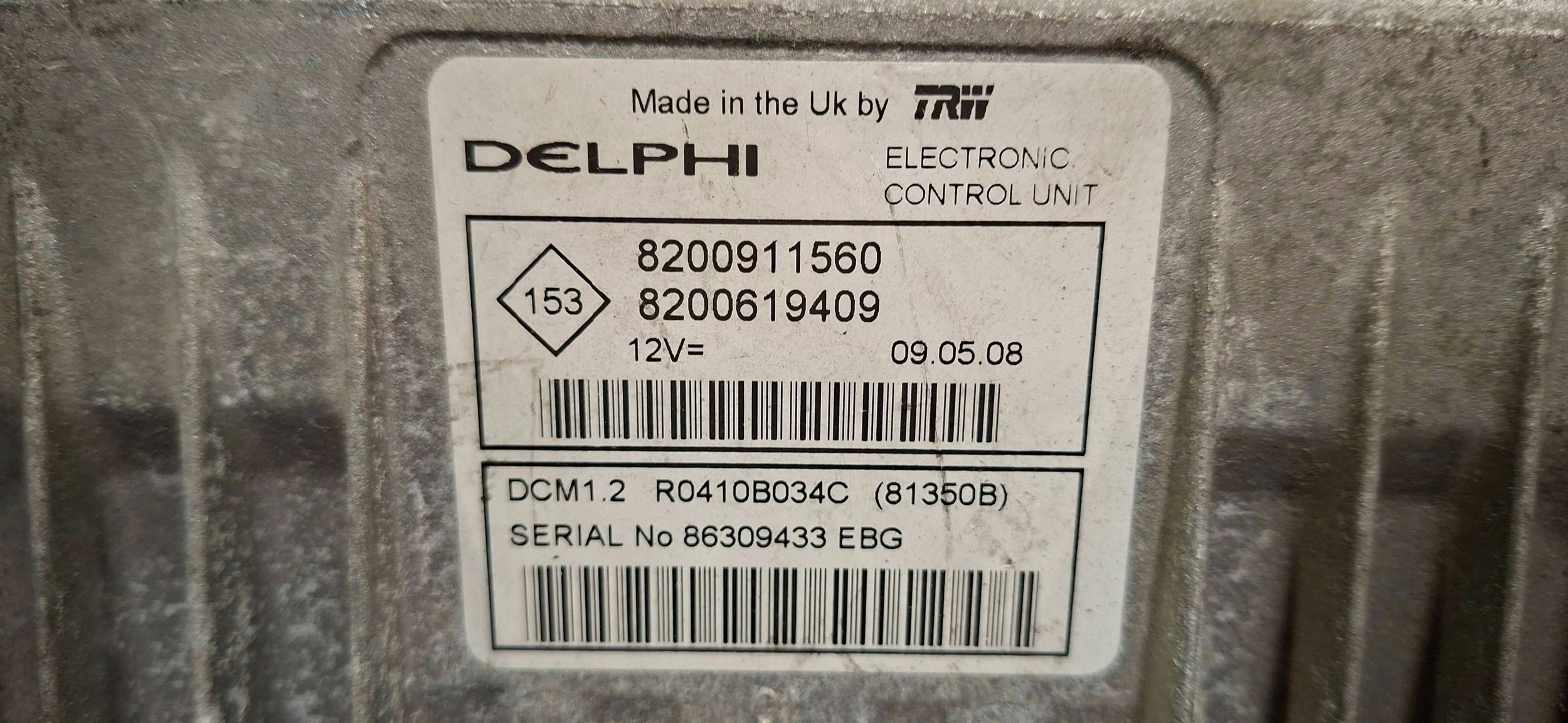 computer R0410B034C 8200911560 8200619409 RENAULT CLIO III 1.5 DCI