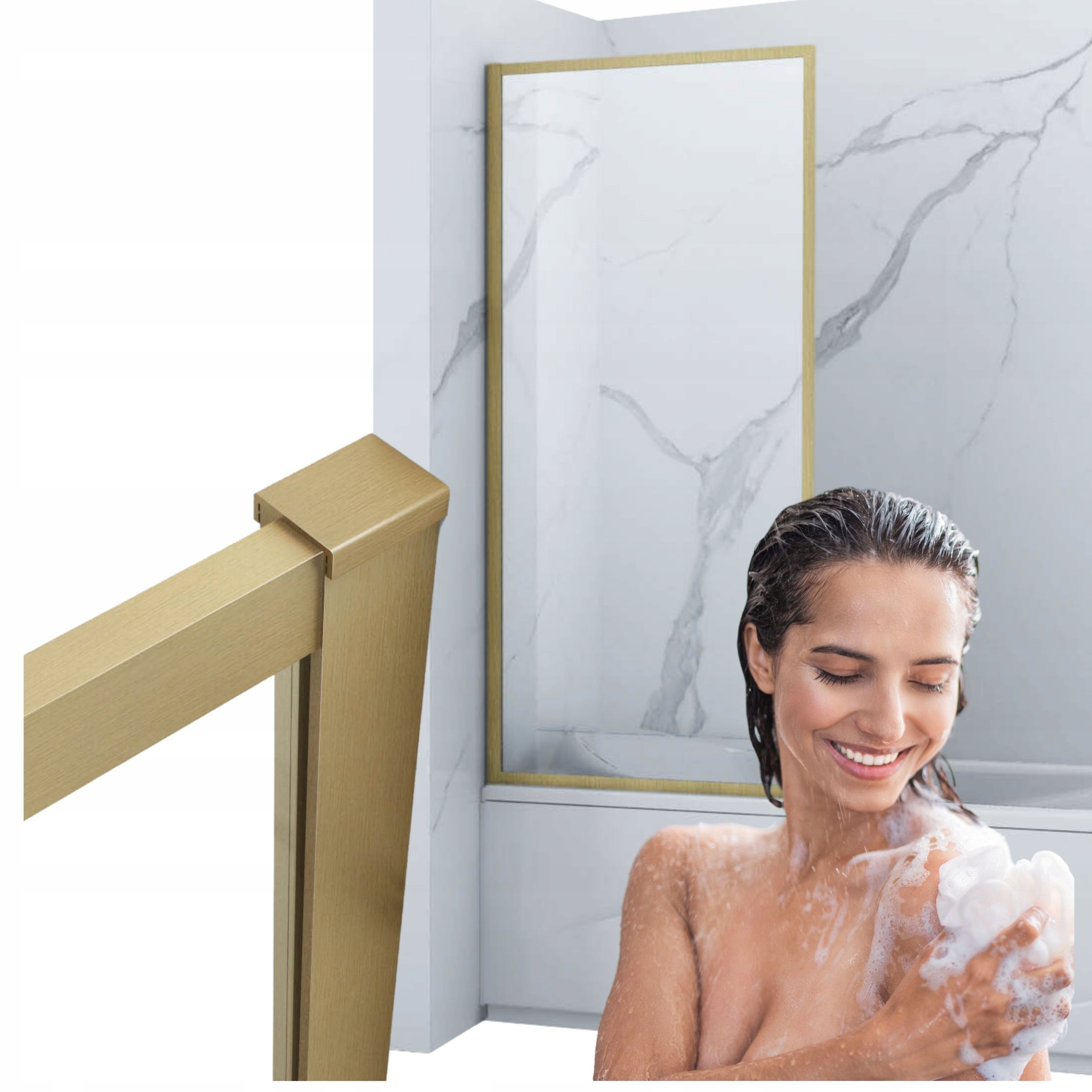 Paraván Vannový Veston 1-KŘÍDLÝ 70X150 Fix Zlatý Kartáčovaný