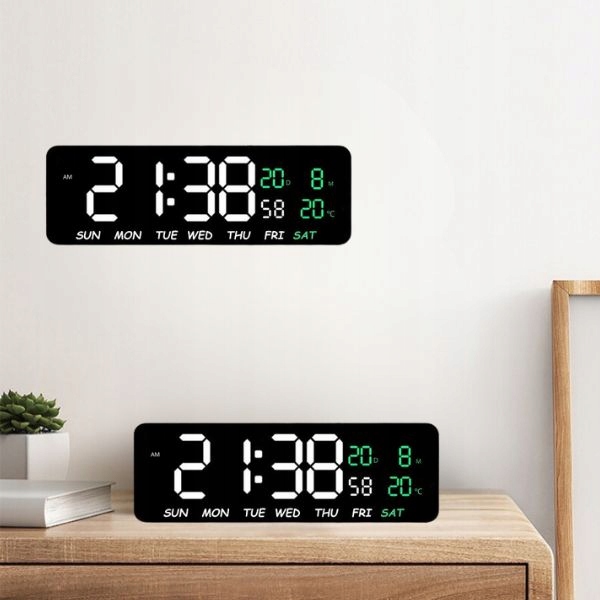 Duży cyfrowy zegar LED na biurko/ ścienny Data Temperatura Budzik Typ inny