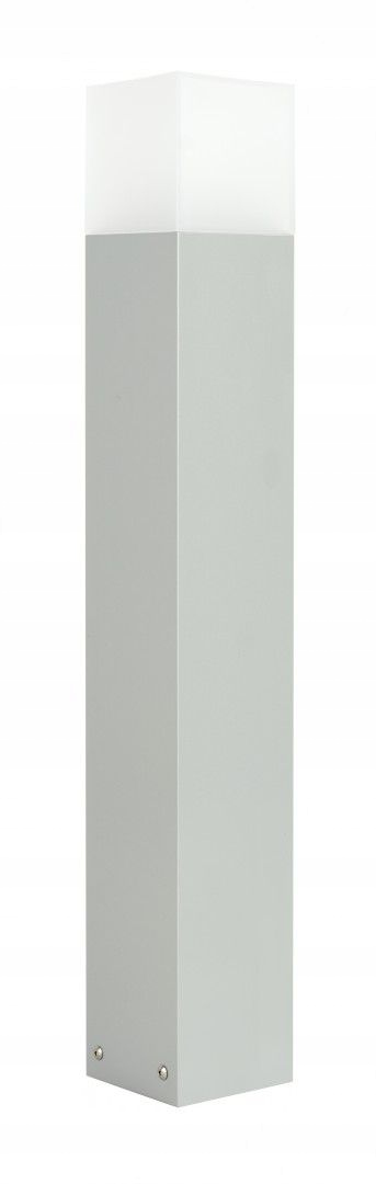 Stojacia vonkajšia lampa s záhradným stĺpikom, šedá, obdĺžniková, 70 cm, IP44, Su-ma