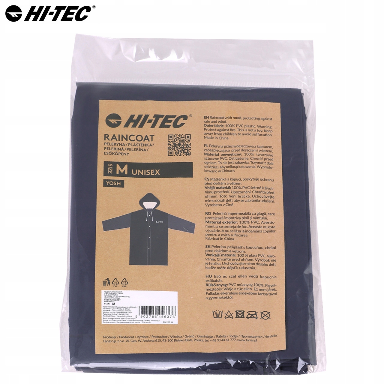PŁASZCZ PRZECIWDESZCZOWY DLA DOROSŁYCH HI-TEC YOSH PELERYNA PONCZO PVC L Rodzaj peleryna