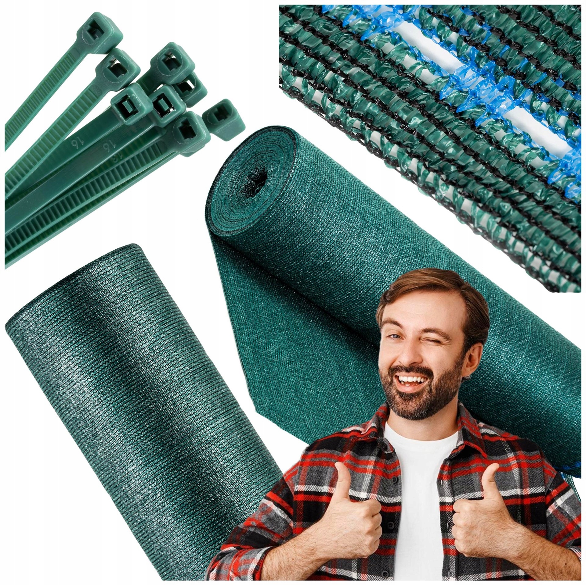 Siatka Cieniująca Osłonowa Maskująca 1x50m Osłona Na Ogrodzenie 90% Uv