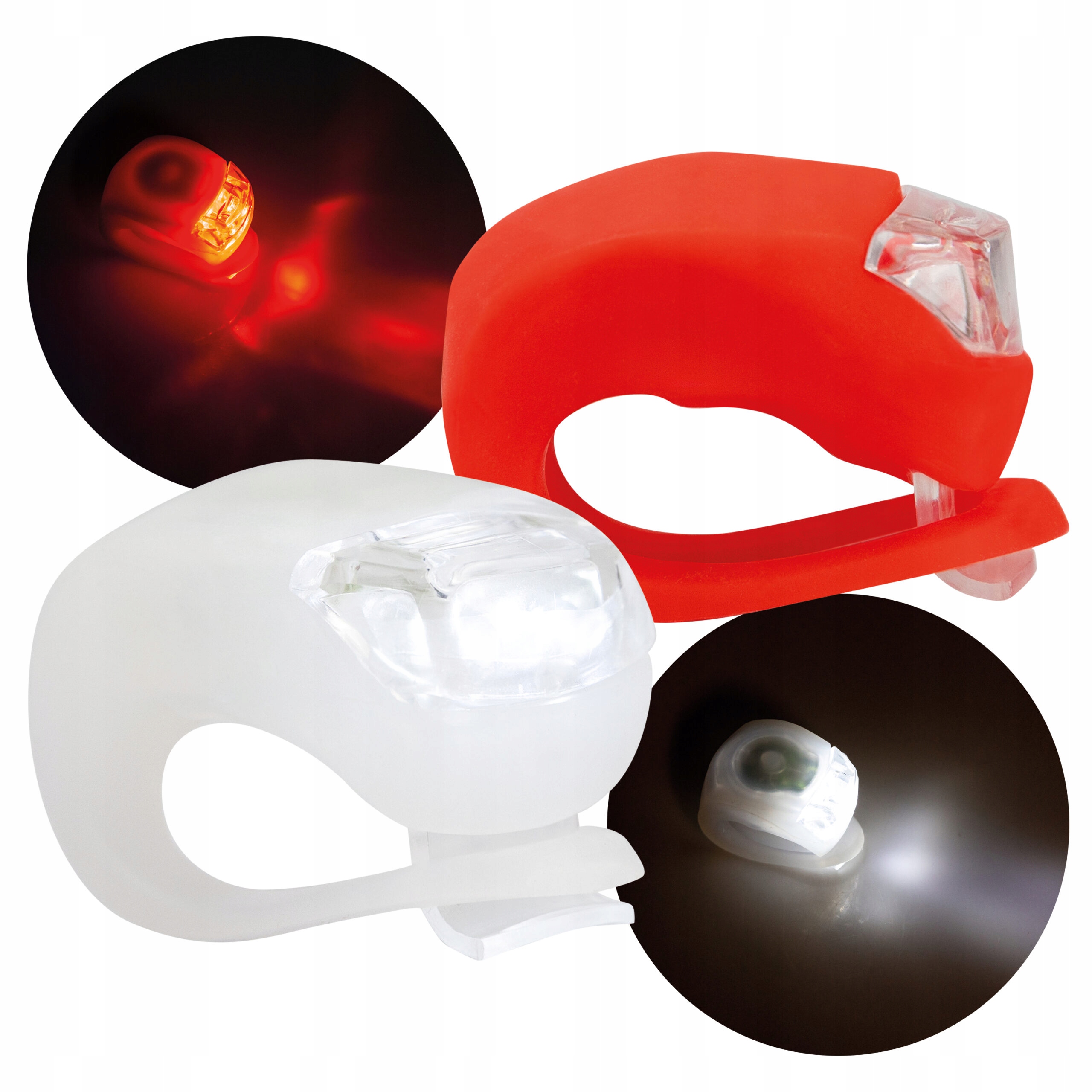 MINI LAMPKA ROWEROWA ŚWIATEŁKA LED PRZÓD TYŁ 3 TRYBY ŚWIECENIA ZESTAW Źródło światła dioda LED