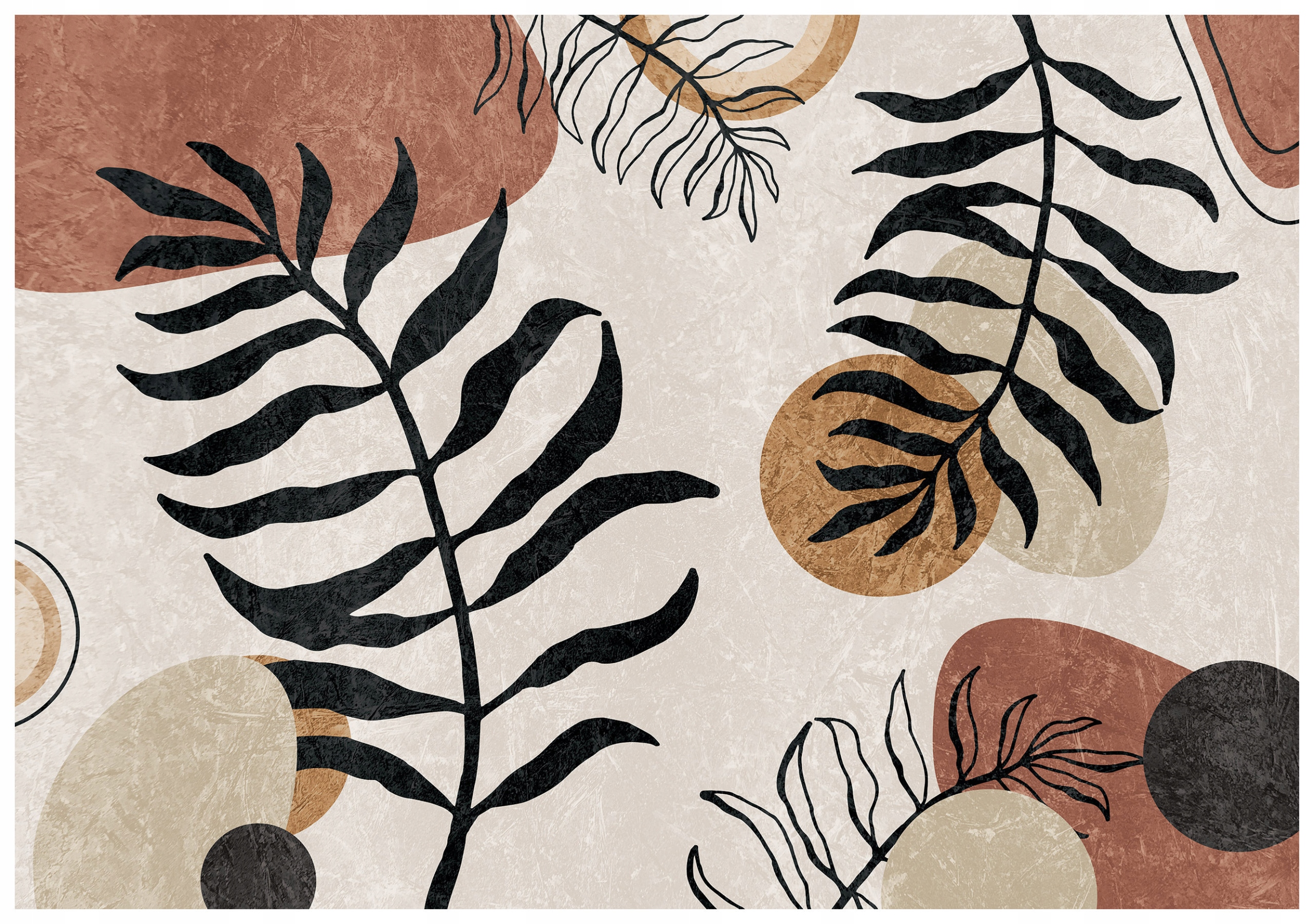 Fototapeta Boho Béžová Abstrakce Listy Minimalismus Organika 350x250 lepidlo