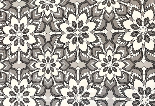 OBRUS CERATA GRUBA NA METRY SZARY KWIAT RETRO