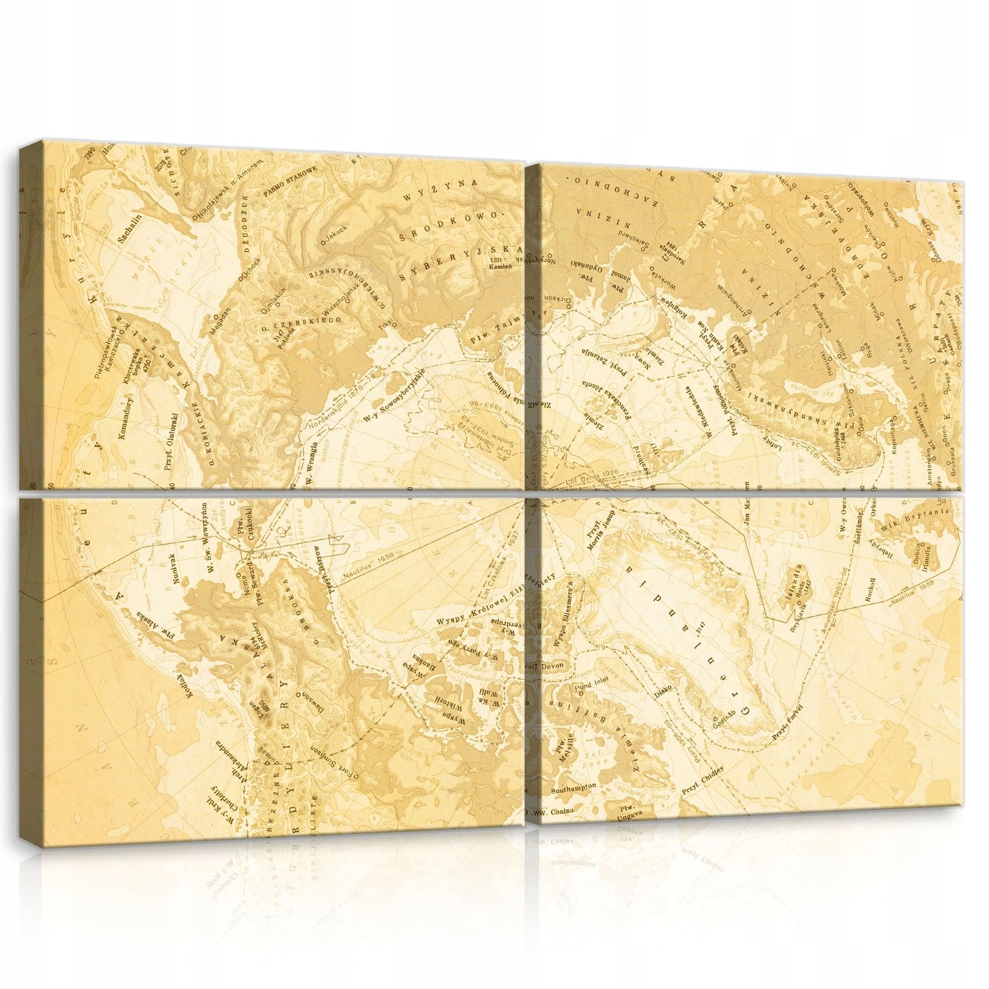 Obraz 120x80 Stará mapa vintage retro kartografia cestovanie história hnedá