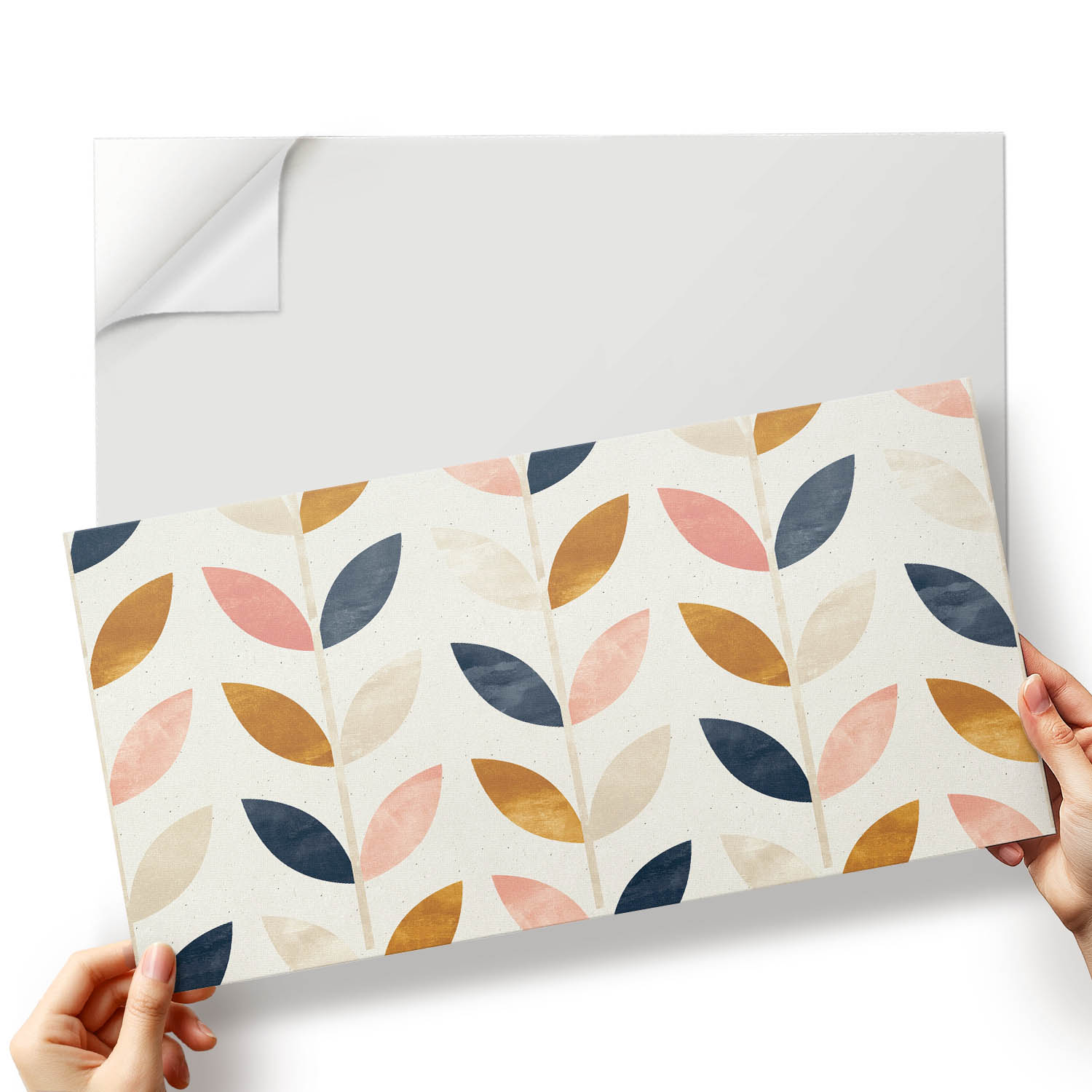 Samolepící Pvc dlaždice Motiv listů v pravidelných sekvencích 10x40x20 cm