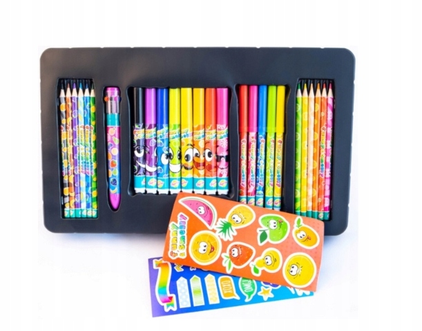 Mega zestaw Przybory Szkolne Flamastry Markery Naklejki Prezentowy Pakiet Waga produktu z opakowaniem jednostkowym 458 kg