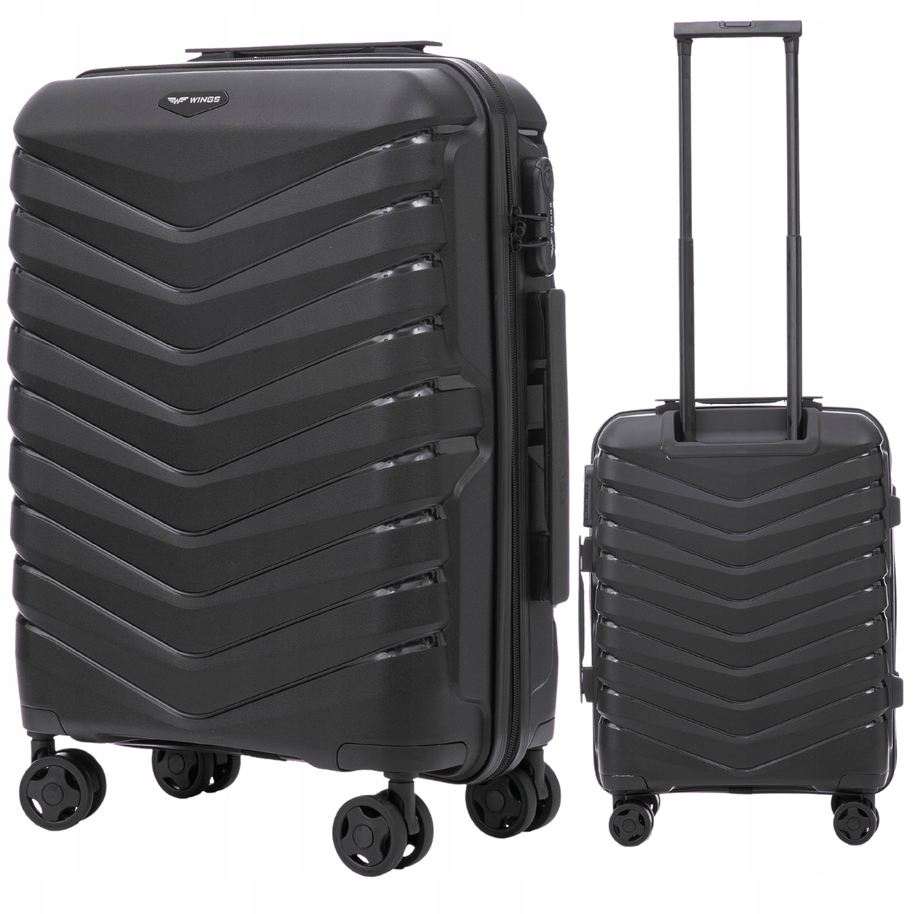 Kabinový kufr Wings Phoenix 2.0 Black Ryanair Wizz Priority