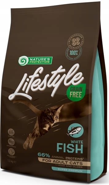 Levně Nature's Protection Cat Dry LifeStyle Gf Adult White Fish 1,5 kg
