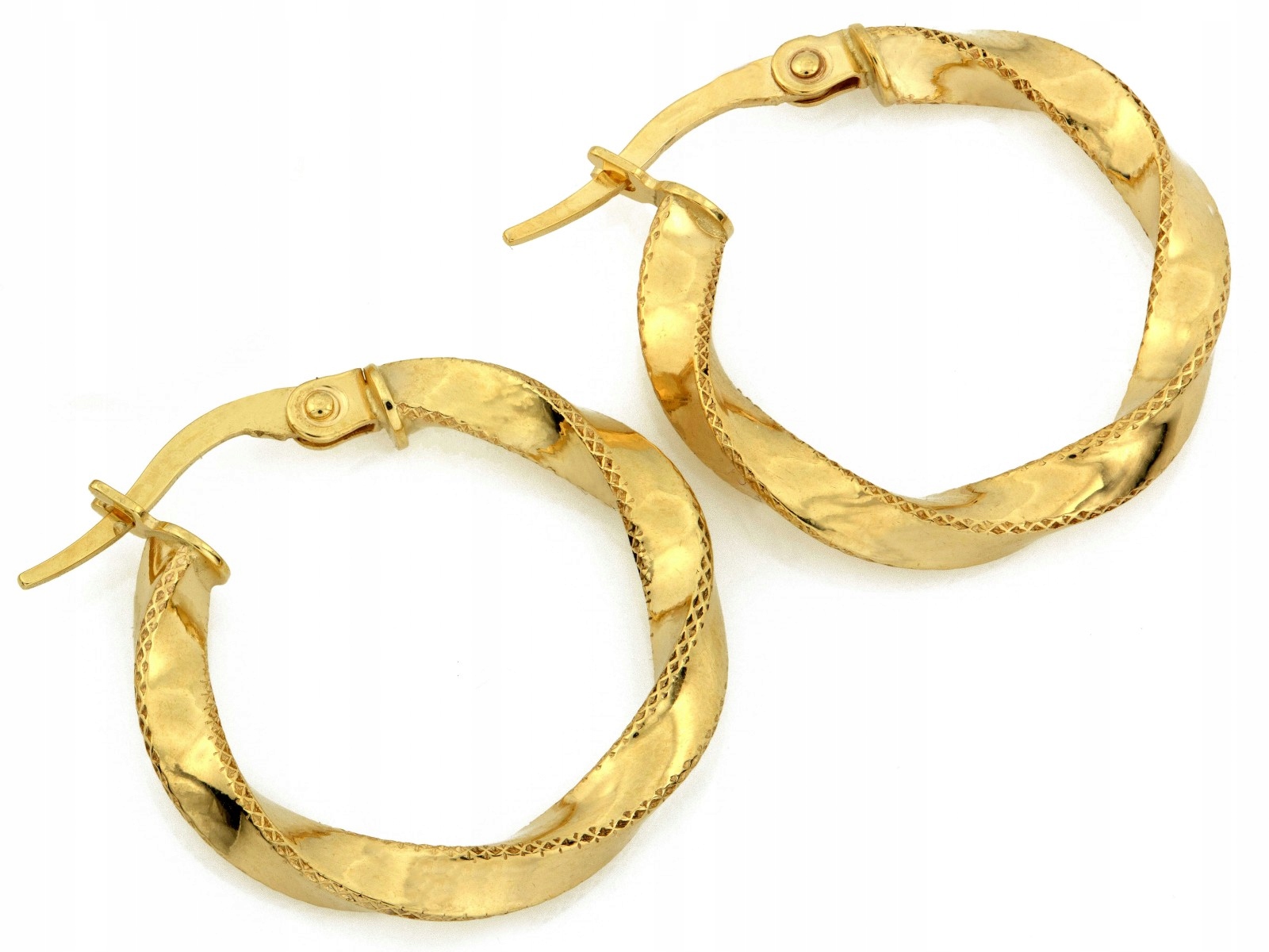 Náušnice ze zlata 585 kruhy pro maminku s módním vzorem