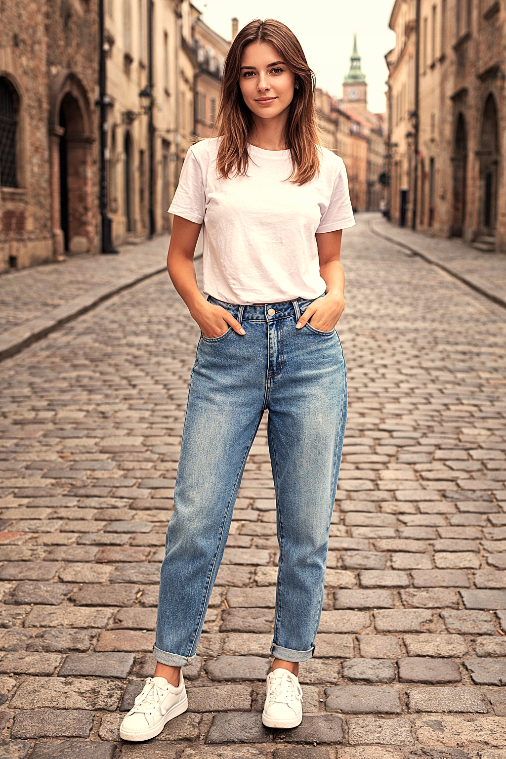 dámské džínové kalhoty M.Sara s volným střihem, velikost Xs