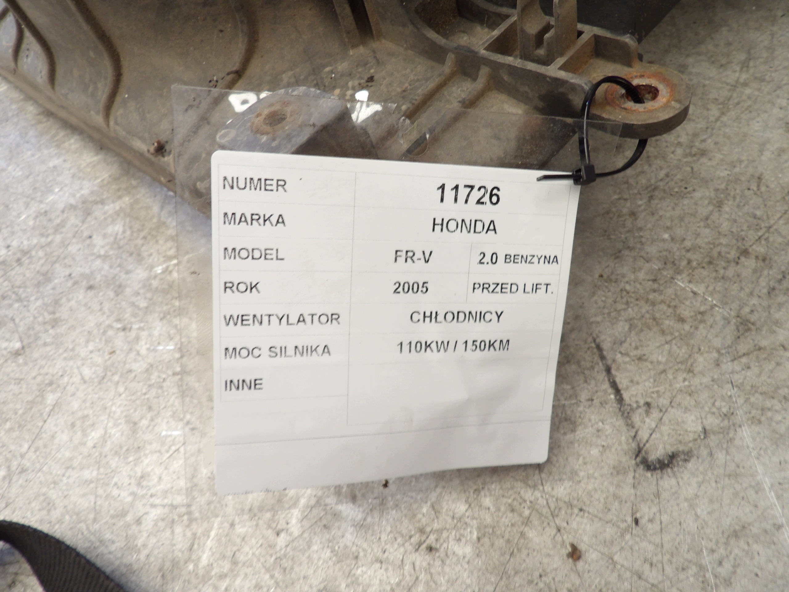 Honda FR-V ventilátor chladiče