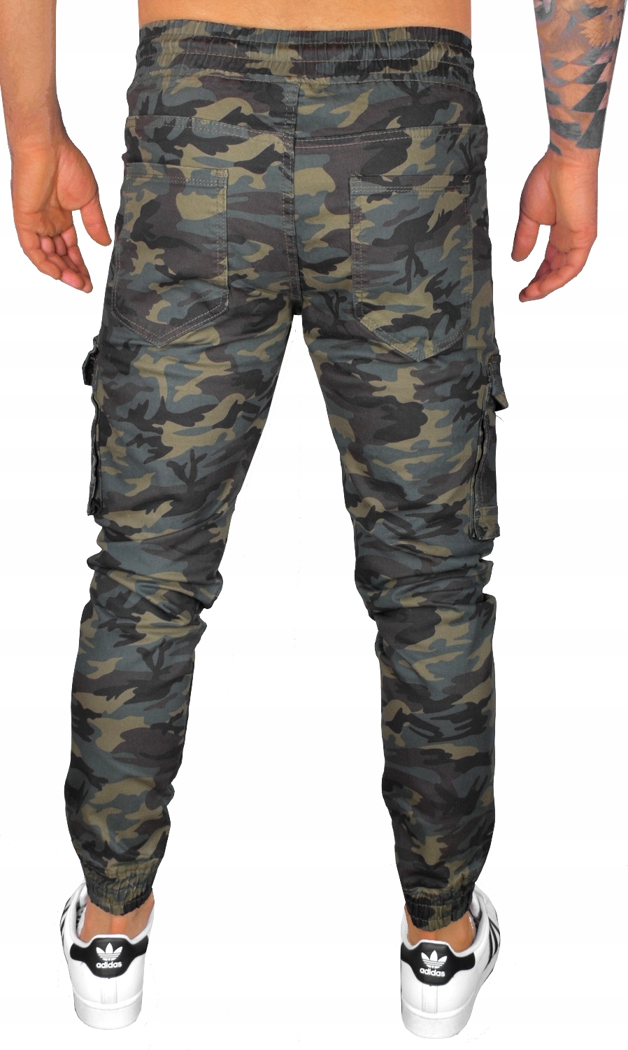 BOJÓWKI MĘSKIE SPODNIE ELASTYCZNE JOGGERY JAKOŚĆ Kolor zielony