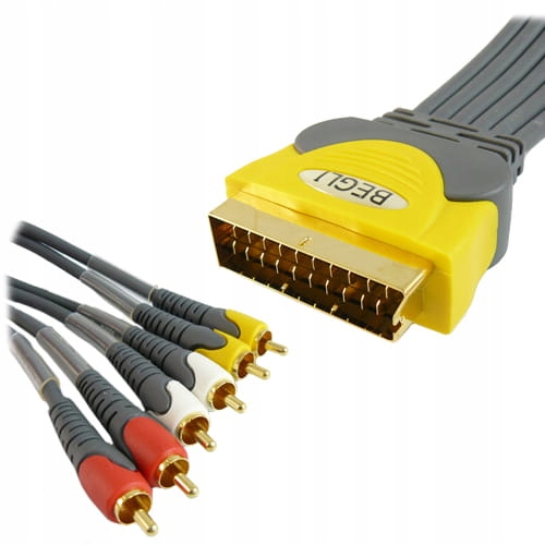 

Przyłącze Scart Euro na 6 wtyki Rca Av P-k 0,6m