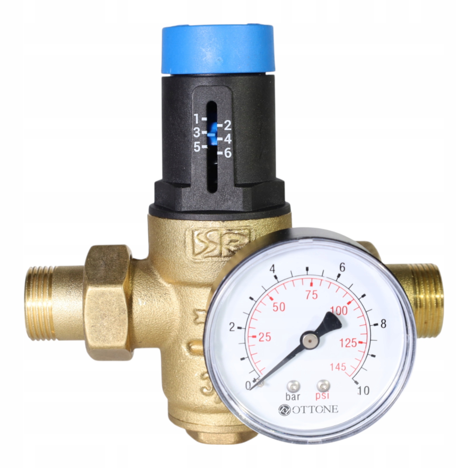 Reduktor ciśnienia 3/4" PN20 0,5-6bar z manometrem Ottone 050412