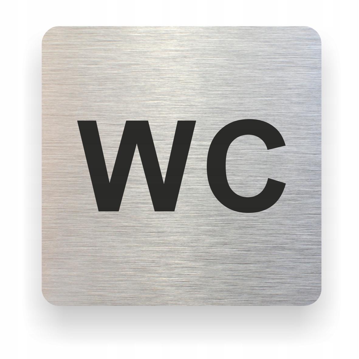 TABLICZKA Piktogram - Toaleta WC Srebrna 80X80