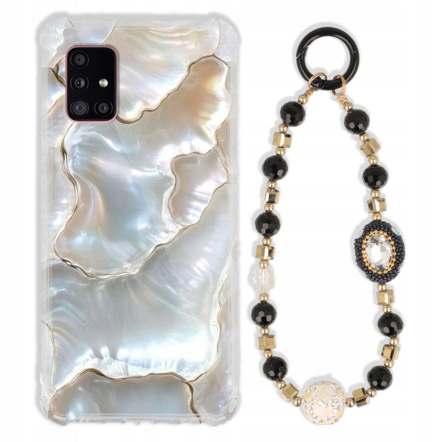 Puzdro Pre Samsung A51 Case Antishock Zirkóny Čierno Zlaté|odolné|pevné