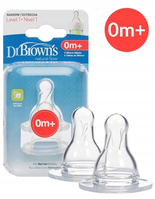 

Dr Brown's smoczek do butelki wąski poziom 1/ 0m+
