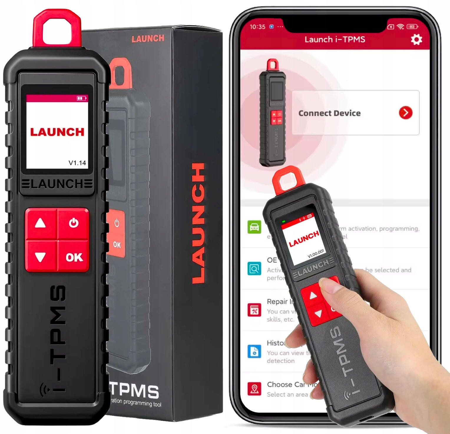 Tesetr Rozhranie Launch i-TPMS X431 Tsgun Merač Tlaku Programátor