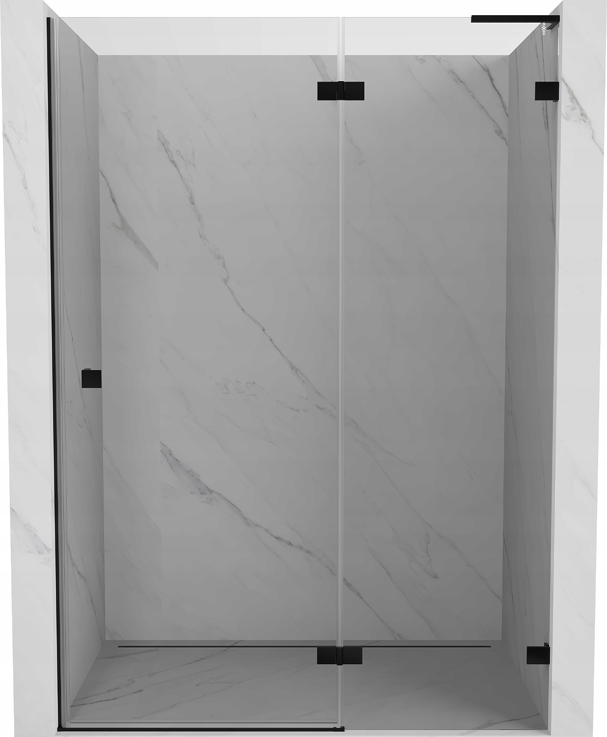 Mexen Lunar L sprchové dveře pravé 130cm, transparentní/černé