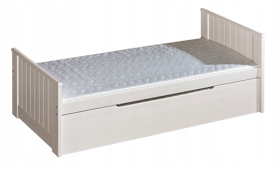 Łóżko sosnowe TOMI _09 2-os bez materacy Kolor biały