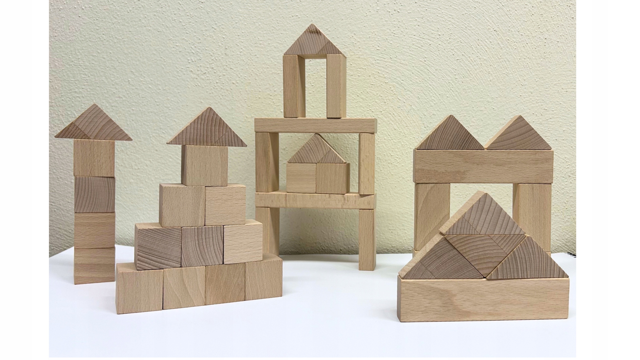 Zestaw xxl klocków bukowych - kolor naturalny