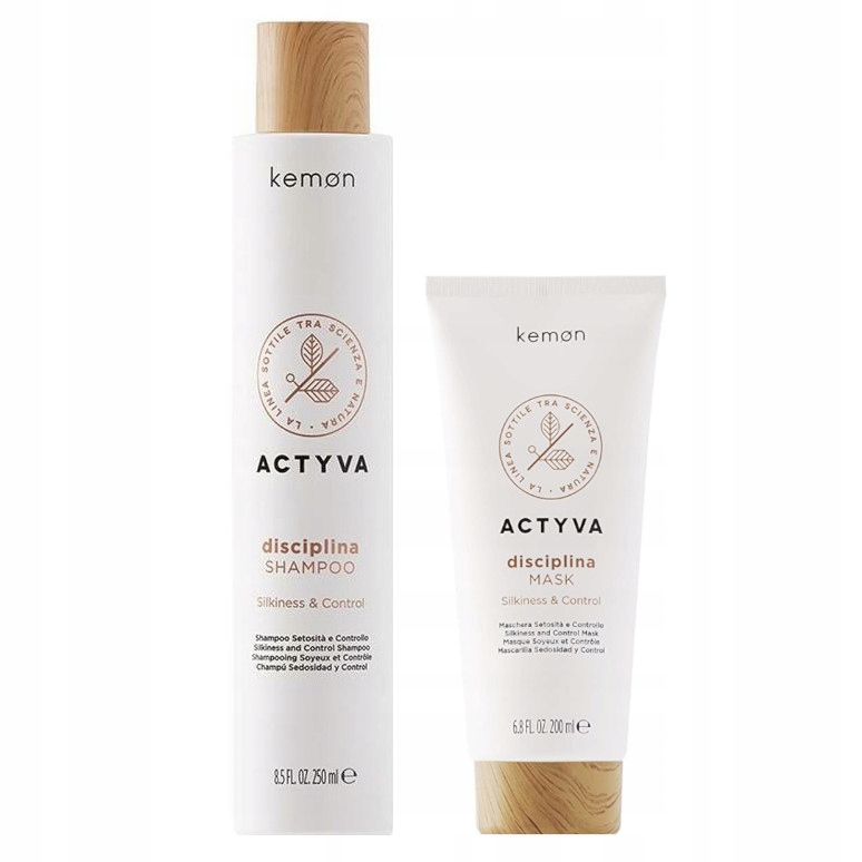 KEMON ACTYVA DISCIPLINA SZAMPON MASKA 450ML ZESTAW NAWILŻENIE WYGŁADZENIE