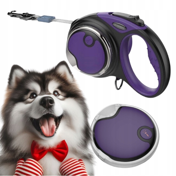 Vodítko Pro Psa automatická Svinovací páska 5 m do 36 kg Dogness L Led Svítilna