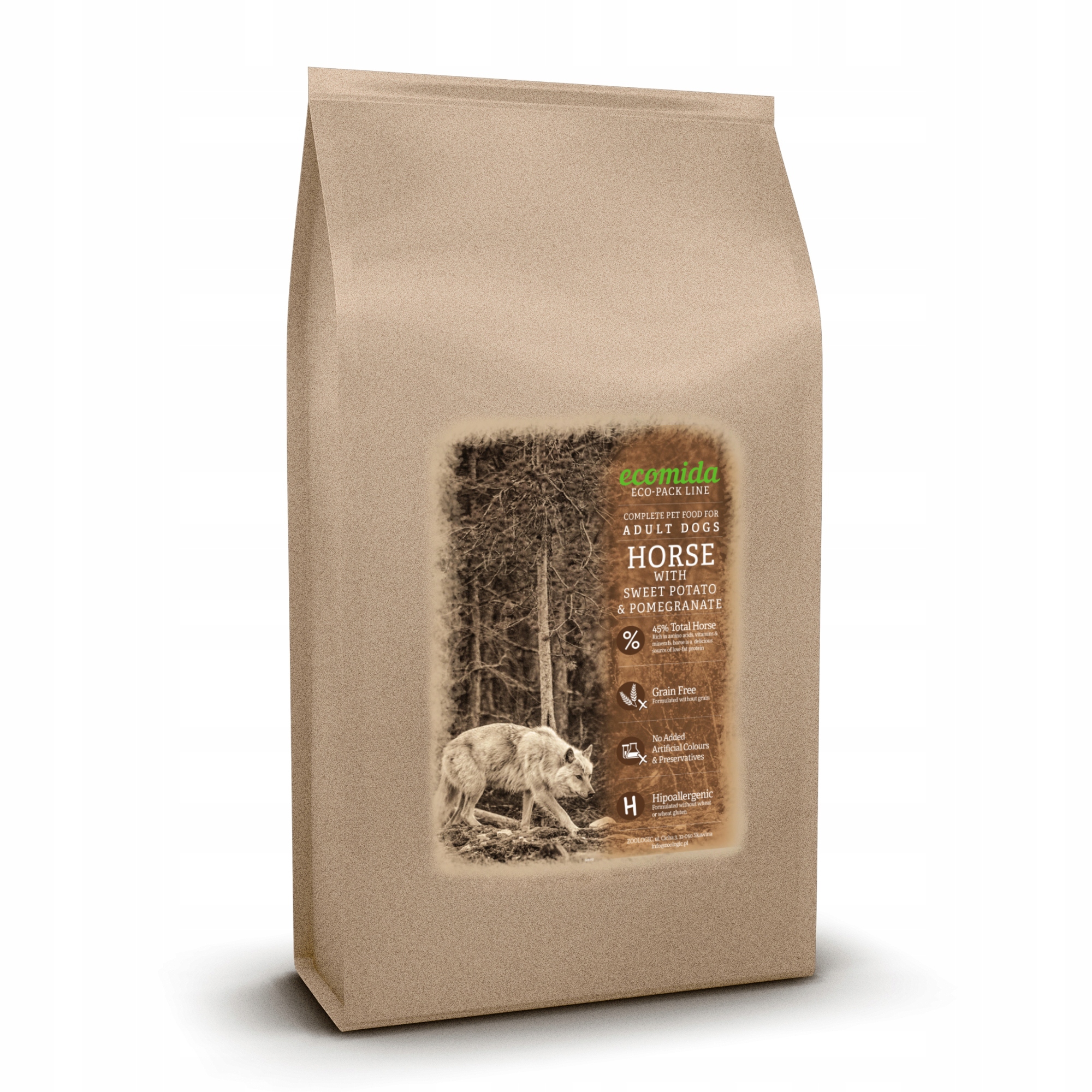 Levně Ecomida Bez obilovin Hypoallergenic Monoproteinová Konina 12 kg Suché Krmivo Psi