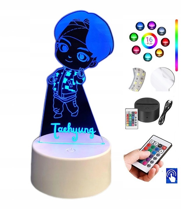 

Lampka na biurko Bts Taehyung 16 kol. Led Plexido
