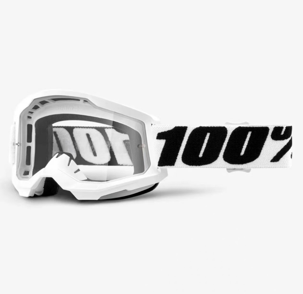 Gogle Strata 2 Białe Na Crossa Quada Enduro Przezroczyste