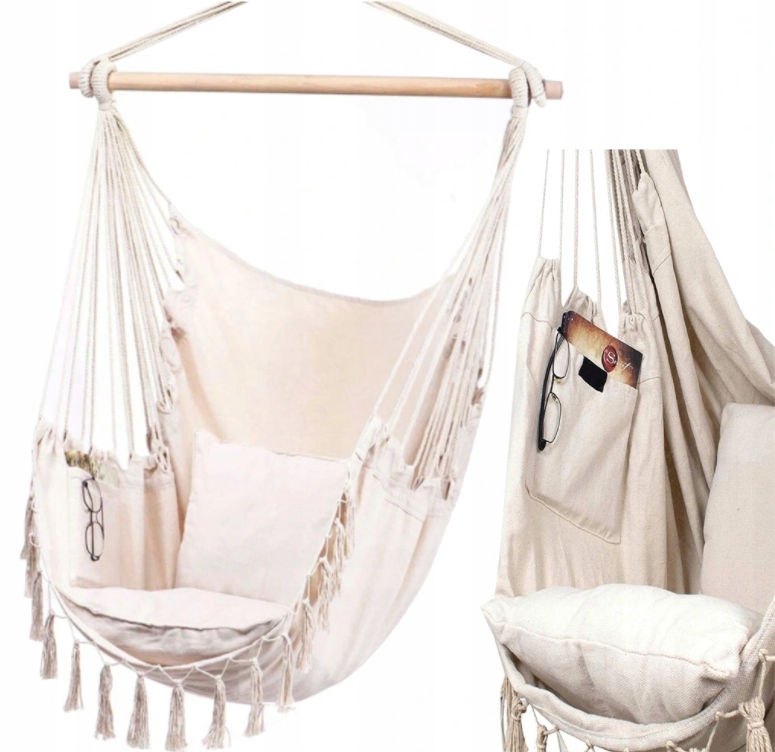 FOTEL WISZĄCY BOCIANIE GNIAZDO BOHO BOCIANIE GNIAZDO HAMAK POKÓJ 2 PODUSZKI Płeć chłopcy dziewczynki