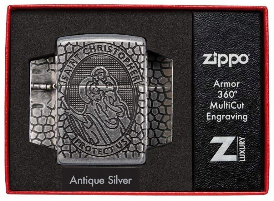 Zapalovač Zippo Antique Silver Saint Christopher Armor 60005200 Windoodp