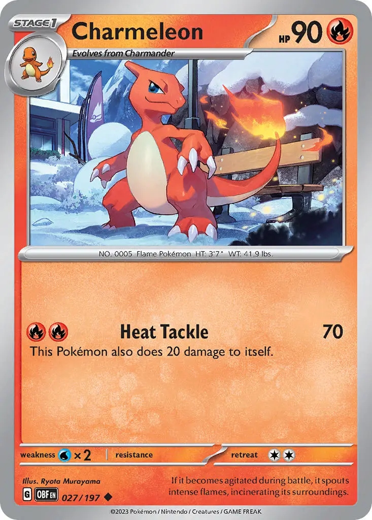 ORYGINALNA KARTA POKEMON Charmeleon (OBF 027)