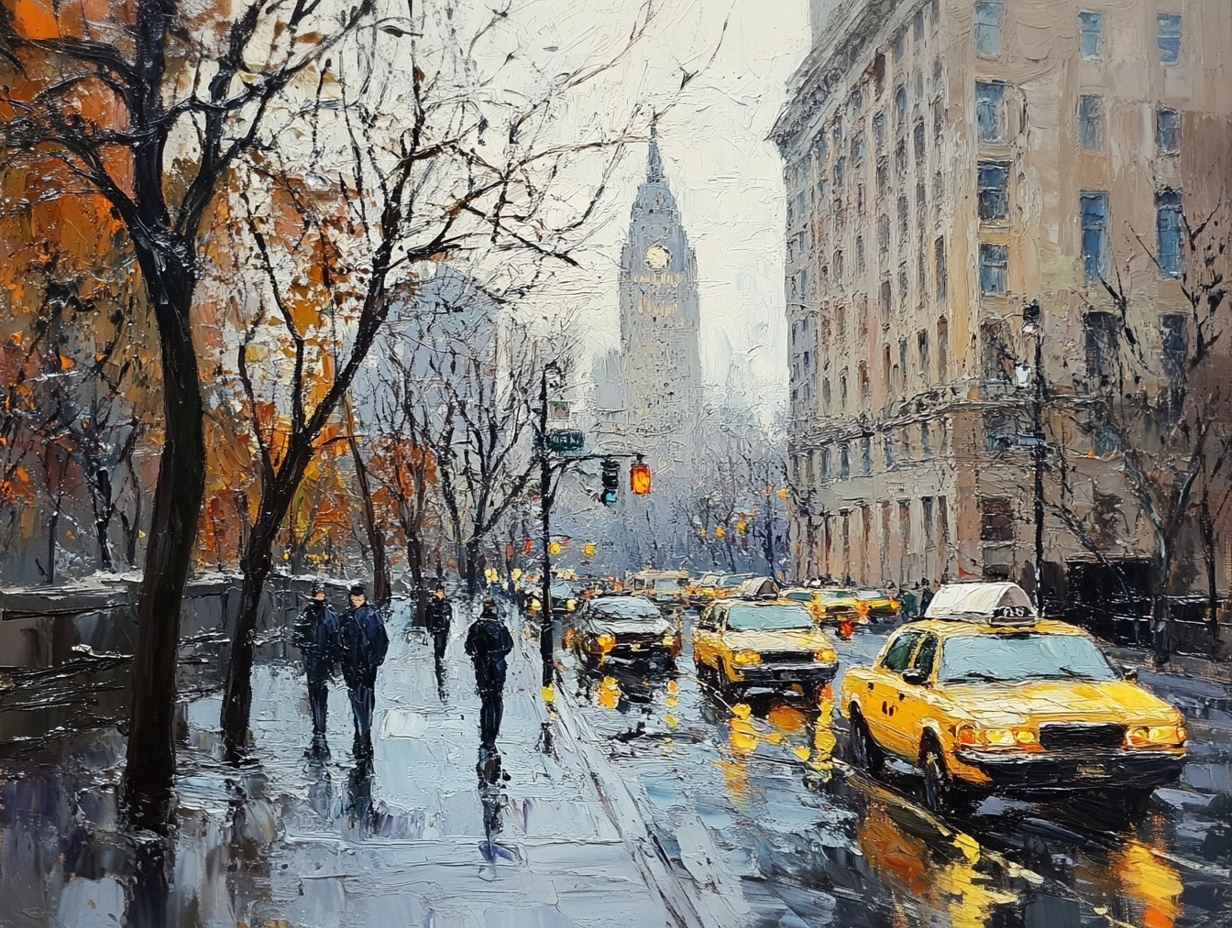 Obraz Na Plátně Canvas Město Ulice Manhattan New York Taxík 100x75