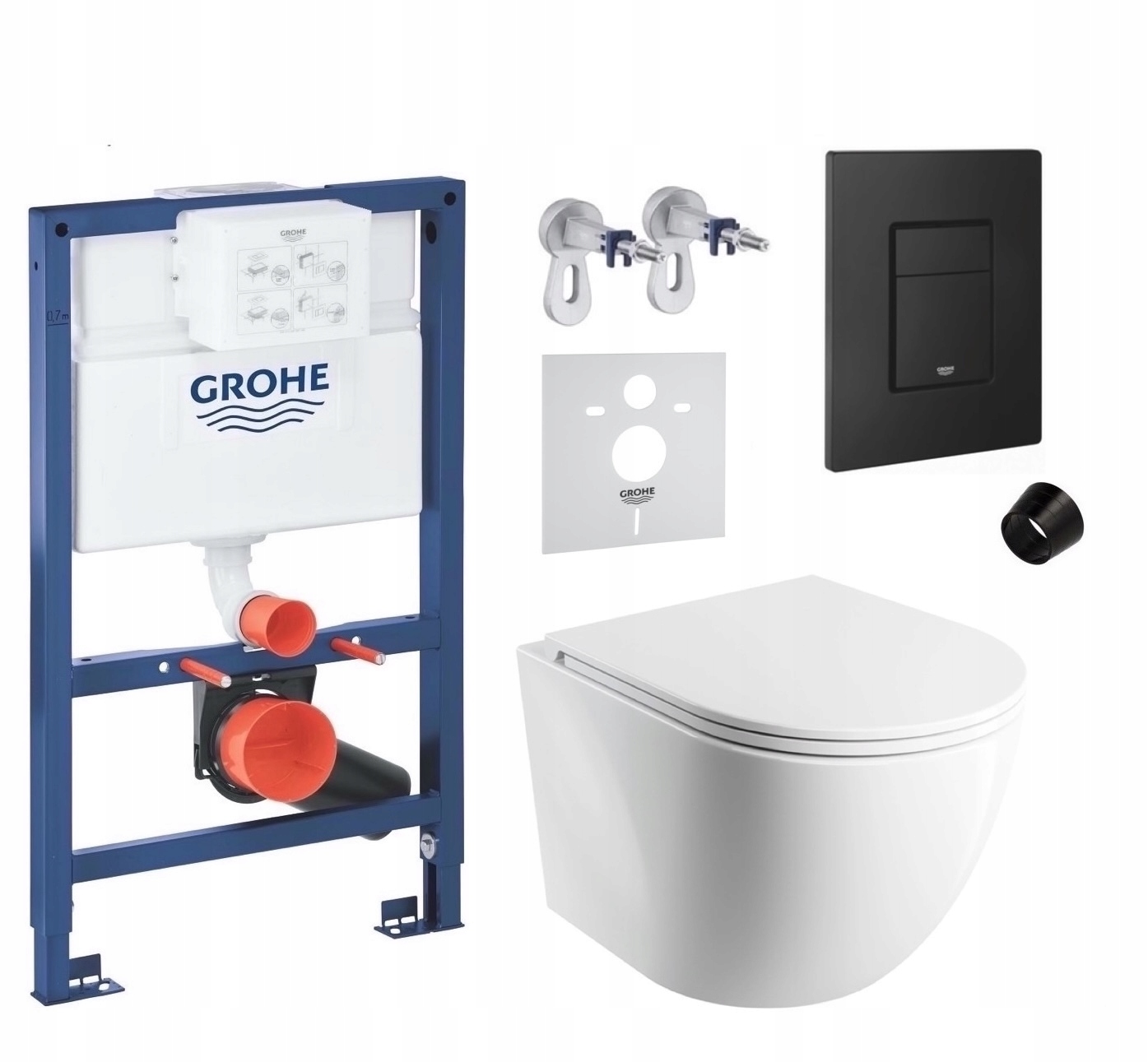 7v1 Podomietková Wc Súprava Stelaz Grohe 820 mm Wc Miska Omnires Tlačidlo