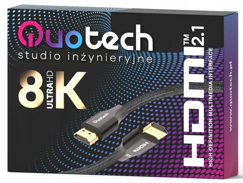 Kabel HDMI 2.1 8K Ultra High Speed QUOTECH 1m Marka Quotech