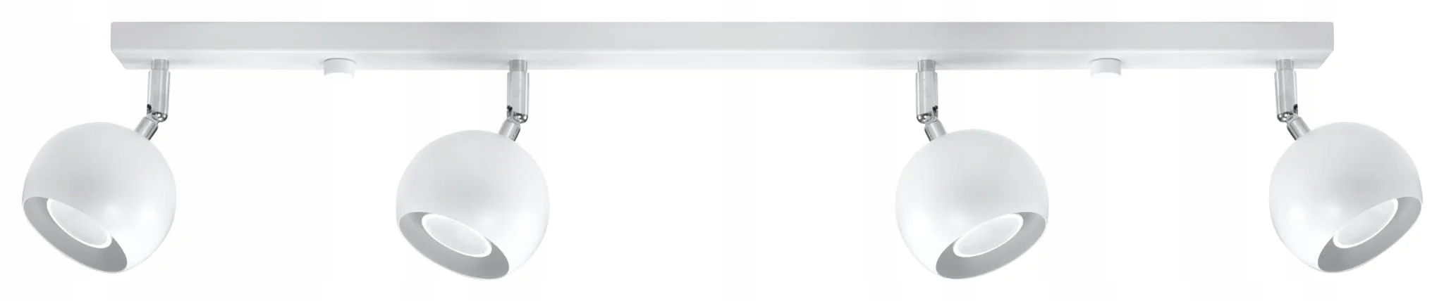 Stropná lampa biela 4 nastaviteľné reflektory do obývačky 80 cm Sollux