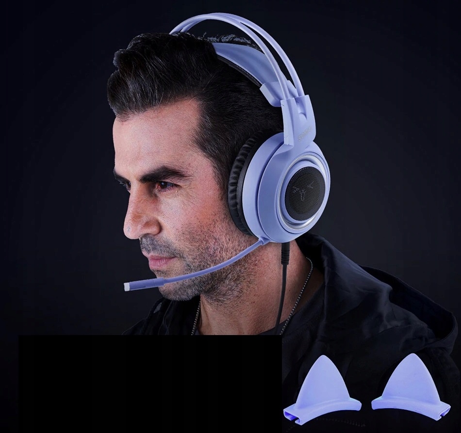 SŁUCHAWKI GAMINGOWE KOCIE USZY MIKROFON + PILOT Długość przewodu 1.5 m