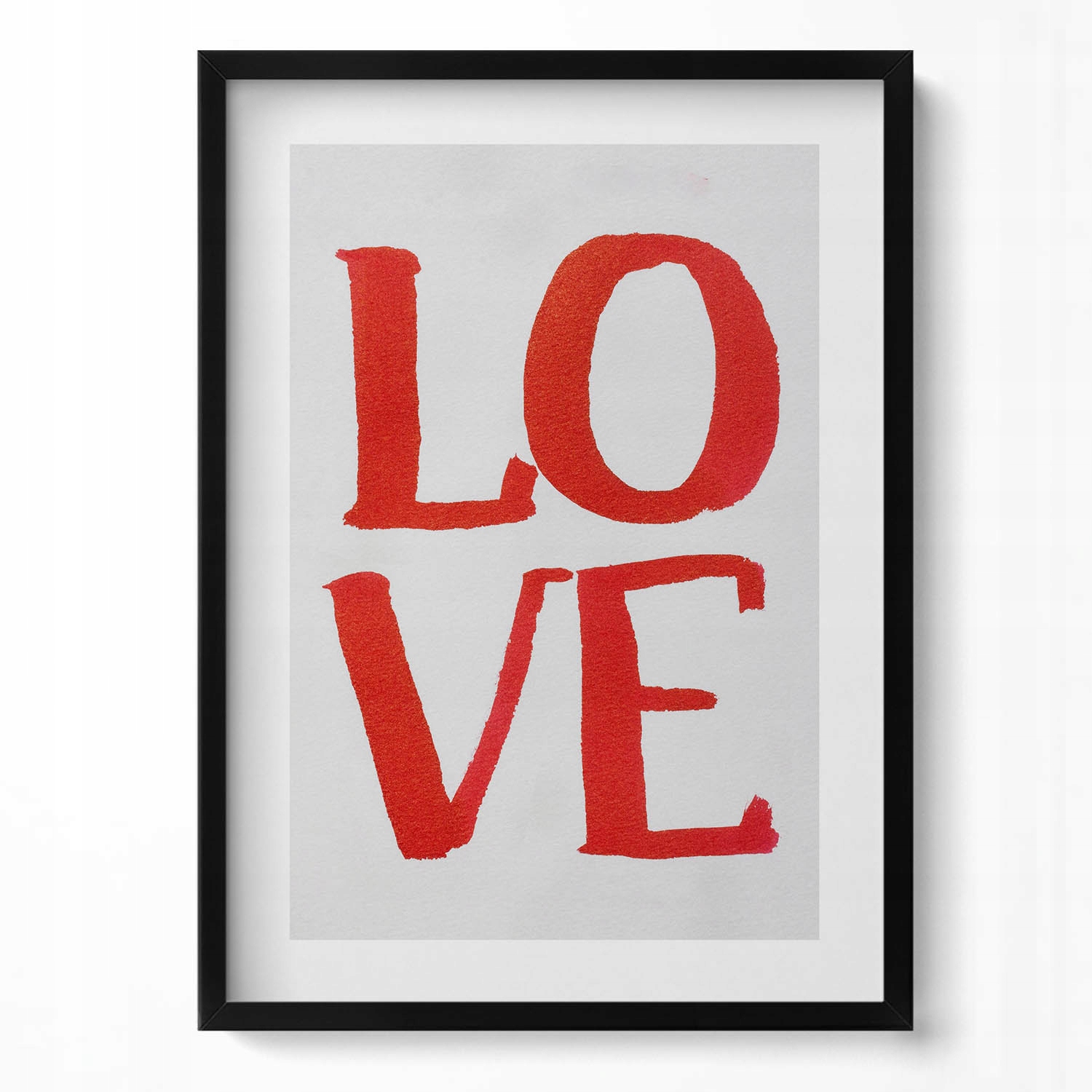 Dekorativní obraz v rámu do obývacího pokoje Červený nápis Love graffiti 50x70 cm