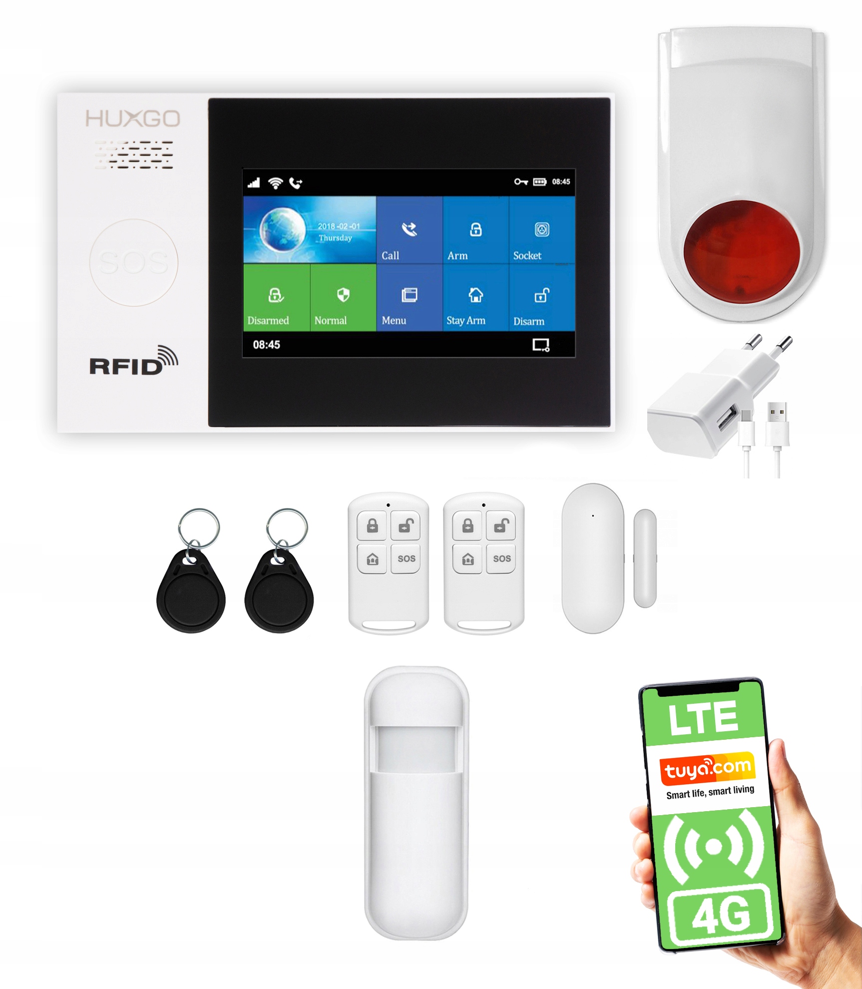 Bezdrátový Gsm WiFi alarm aplikace Tuya 4G Lte