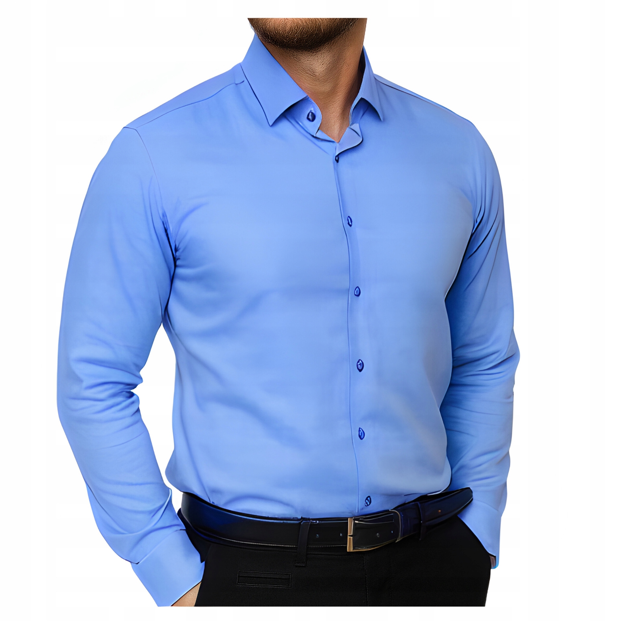 Koszula Męska niebieska Slim Fit klasyczna Espada rozmiar |3XL 47-48|