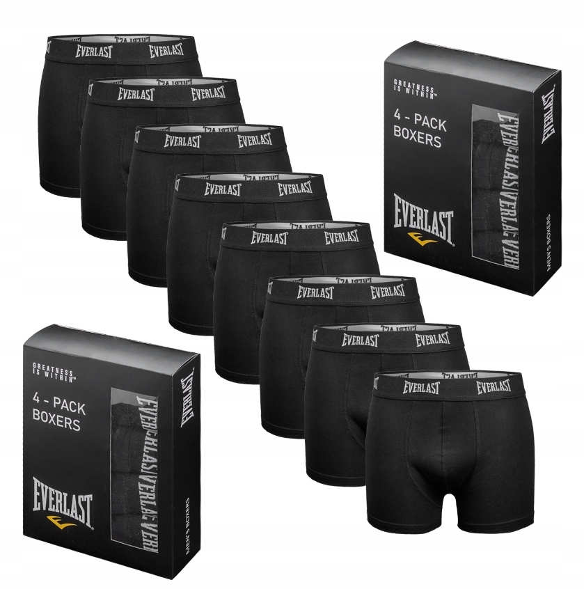 Everlast pánské bavlněné boxerky 8PAK vel. L černé
